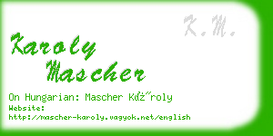 karoly mascher business card